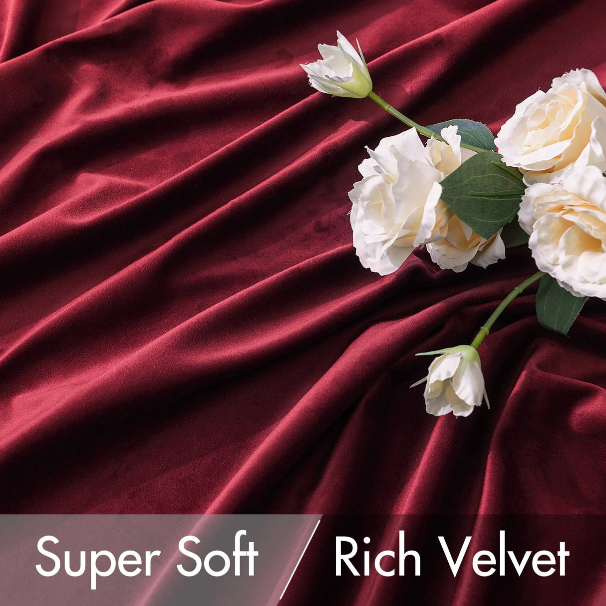 MIULEE Velvet Curtains 84 inches 2 Panels - Luxury Blackout Curtains for Bedroom Living Room Thermal Insulated Super Soft Christmas Window Drapes Rod Pocket & Back Tab, Burgundy Red, W52 x L84 inches