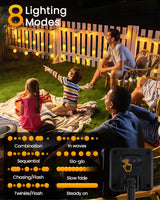 2-Pack 64FT 100 LED Crystal Globe Solar Christmas String Lights Outdoor, Waterproof Solar Lights for Outside, 8 Lighting Modes Christmas Decorations for Garden Yard Porch Wedding Patio(Warm White)