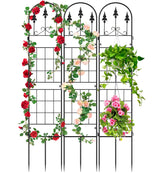 3 Packs Metal Garden Trellis for Climbing Plants (65.3'' x 40'') Rustproof Metal Garden Flower Rose Trellis, Outdoor Climbing Clematis Trellis Cucumbers Support for Courtyards Lawns