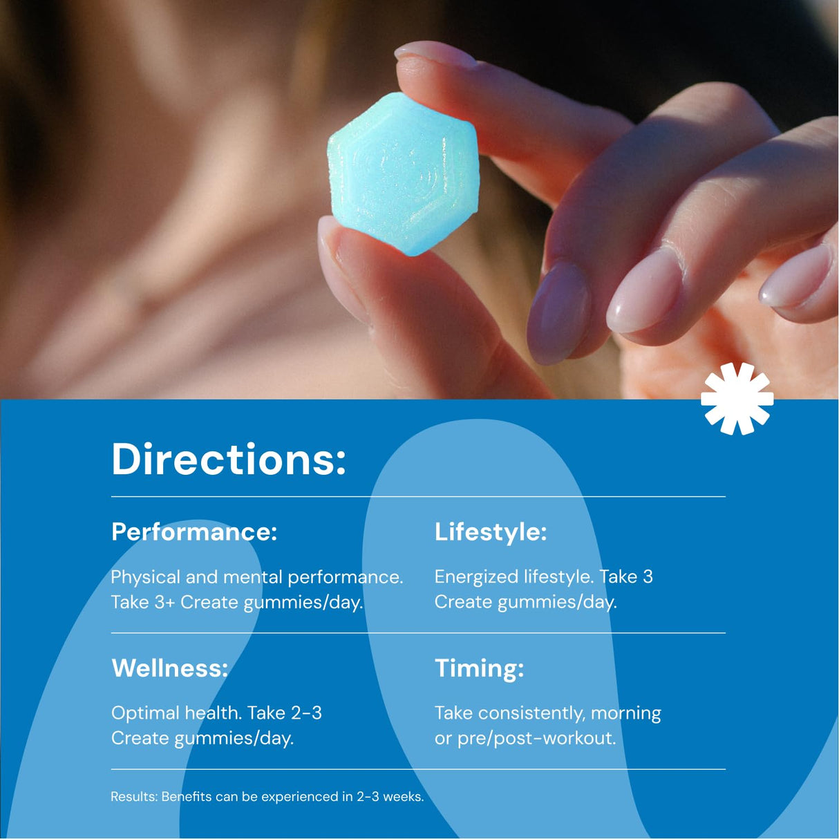 Create Creatine Monohydrate Gummies for Men & Women, Boost Focus, Strength, and Endurance, Anti-Melting Formula, Vegan, Gluten-Free, Non-GMO, 1.5g of Creatine per Gummy (Blue Raspberry, 90 ct)