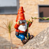 WONDHOME Hanging Gnome Garden Statue Funny Climbing Gnomes with Telescope Tree Hugger for Outdoor Lawn Home Patio Yard Art Decoration Christmas Birthday Gifts for Mom Women