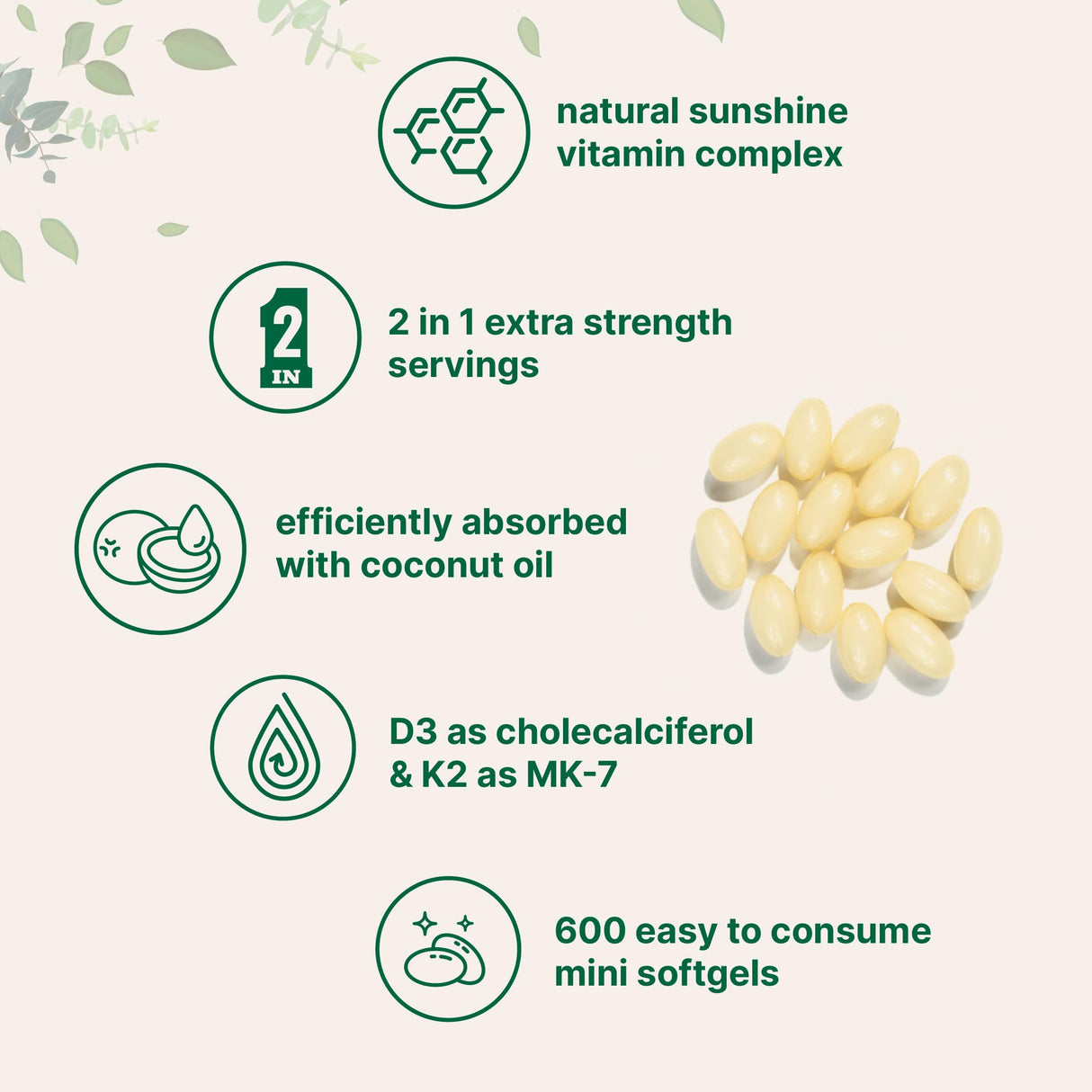 Micro Ingredients Vitamin D3 10,000 IU + K2 MK-7 200 mcg, 600 Softgels with Virgin Coconut Oil (2 Pack) | 2-in-1 Vitamins D & K Complex | Extra Strength, Easy to Swallow, Non-GMO, Gluten Free