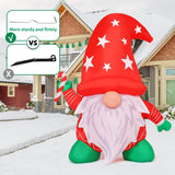 COMIN 4FT Tall Christmas Gnomes Inflatables Outdoor Decorations, Xmas Blow Up Gnomes Wearing Red Hat with Built-in LEDs for Christmas Indoor Outdoor Yard Lawn Garden Decorations