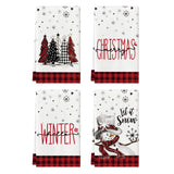 Artoid Mode Red Black Snowman Christmas Kitchen Towels Set of 4 18x26 Inch
