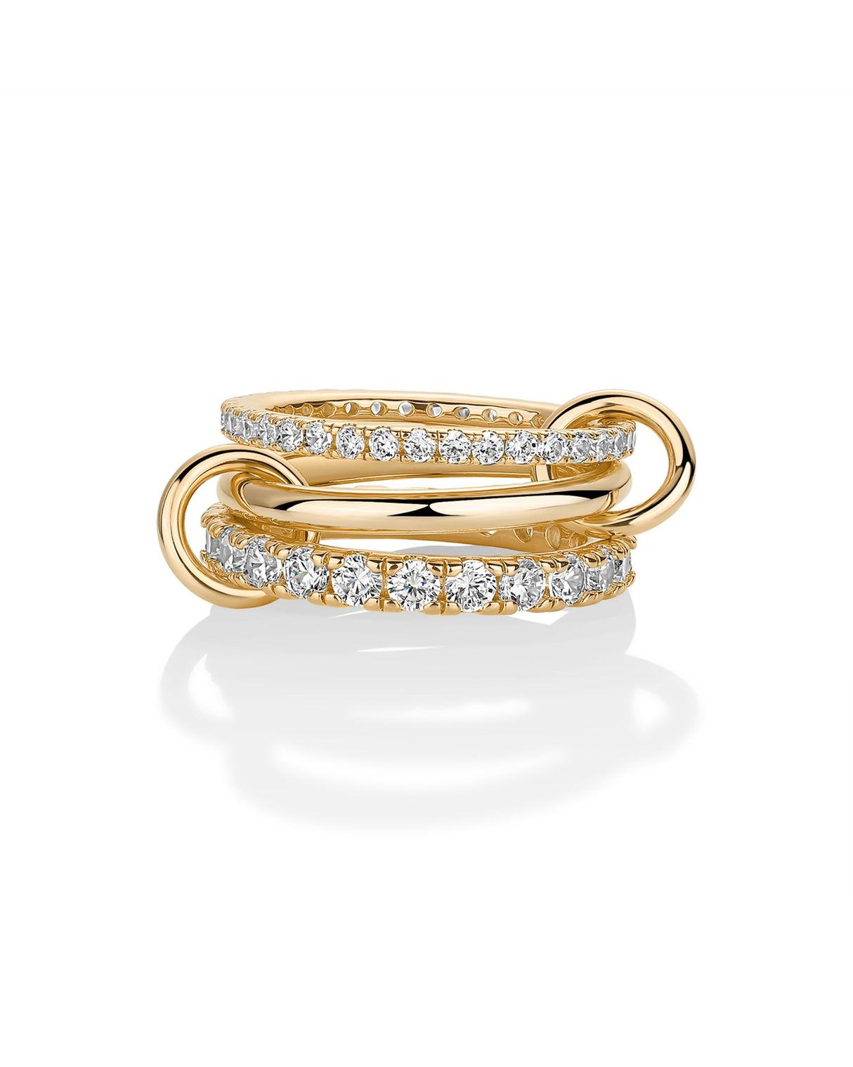 PAVOI 14K Gold Plated Statement Interlocking Ring for Women, Yellow Gold