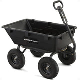 Gorilla Carts Poly Garden Dump Garden Cart with Easy to Assemble Steel Frame, Camping Wagon with Quick Release System, 1200 Pound Capacity, and 13 Inch Tires