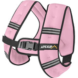 APEXUP Weighted Vest with 5lbs/10lbs/15lbs/20lbs/25lbs/30lbs Weights and Reflective Stripe, Weight Vest Men Women for Workout, Strength Training, Running (Pastel Pink, 10lbs)