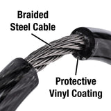 Master Lock Black Set Your Own Combination Bike Lock, Metal Cable Lock has a Weather Resistant Vinyl Coating for Outdoor Equipment, Bicycles, 6 Feet Long, 8114D