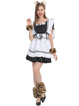 Soul Young Wolf Reindeer Lion Faux Fur Ears and Tail Halloween Costume Party Cosplay Christmas Animal Accessory Set (4pcs Leopard)