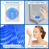 Urinal Screens Deodorizer 32 Pack Urinal Deodorizer Scented Urinal Screen Anti-Splash Urinal Screen for Urinals in Restrooms Restaurants Office Schools (16 Blue+16 Orange)