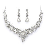 BriLove Women's Wedding Statement Necklace Dangle Earring Jewelry Clear