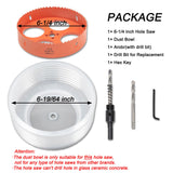 VIKITON 6.25 Hole Saw for Recessed Lights Can Lights, 6-1/4 Inch Hole Cutter with Dust Bowl Catcher for Led Recessed Lighting 6 Inch and Wood Metal Drywall, Bi-Metal Construction