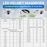 YOCTOSUN Magnifying Glasses with Light 1X-14X, Rechargeable LED Headband Magnifier with 6 Lenses and Storage Case, Hands Free Head Magnifying Visor for Close Work, Sewing, Crafts,Jewelry