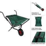 Pure Garden Folding Wheelbarrow with 80lb Capacity, Green