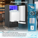 Commercial Ice Maker Machine 120 LBS/24H, 40 Ice Trays 60 LBS Cold Preservation Bin for 4-6 H, Freestanding Undercounter Ice Maker Stainless Steel, Ice Machine for Restaurant Bar Kitchen Cafe, Black