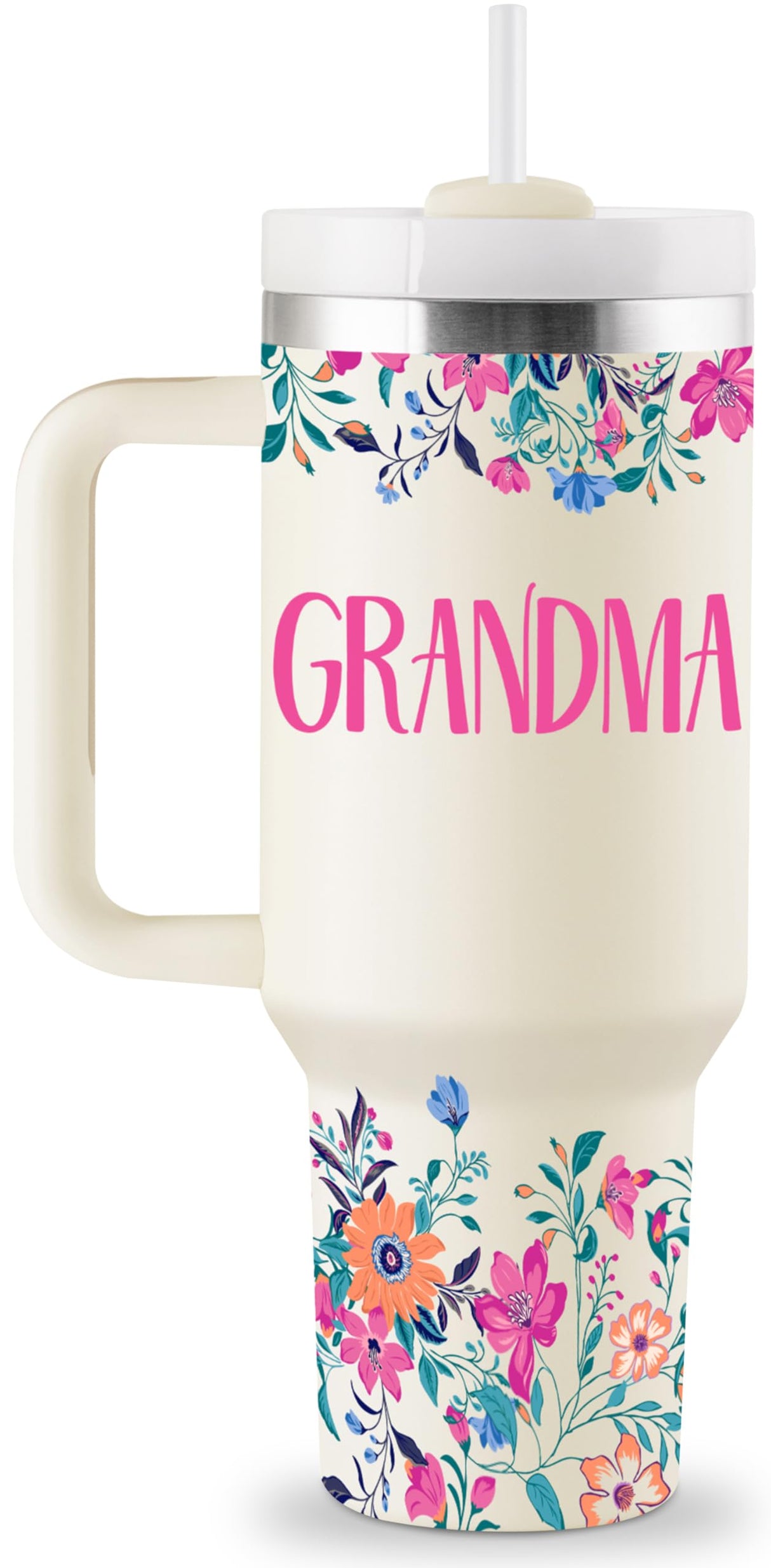 Grandma Gifts Birthday Gifts for Grandma Great Grandmother Gift Ideas Best Grandmother Gift from Granddaughter Grandson for Mothers Day Christmas 40oz Travel Cup Insulated Tumbler with Lid & Straw