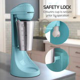 OVENTE Classic Milkshake Maker Machine with 2 Speed Setting, Safety Lock & 15.2 Ounce Stainless Steel Mixing Cup & Rod, Electric Drink Mixer Ideal for Malted Milk, Protein Shakes & More, Blue MS2070BL