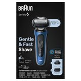 Braun Electric Shaver for Men, Series 6 6177cc, Wet & Dry Shave, Turbo & Gentle Shaving Modes, Foil Shaver, Blue