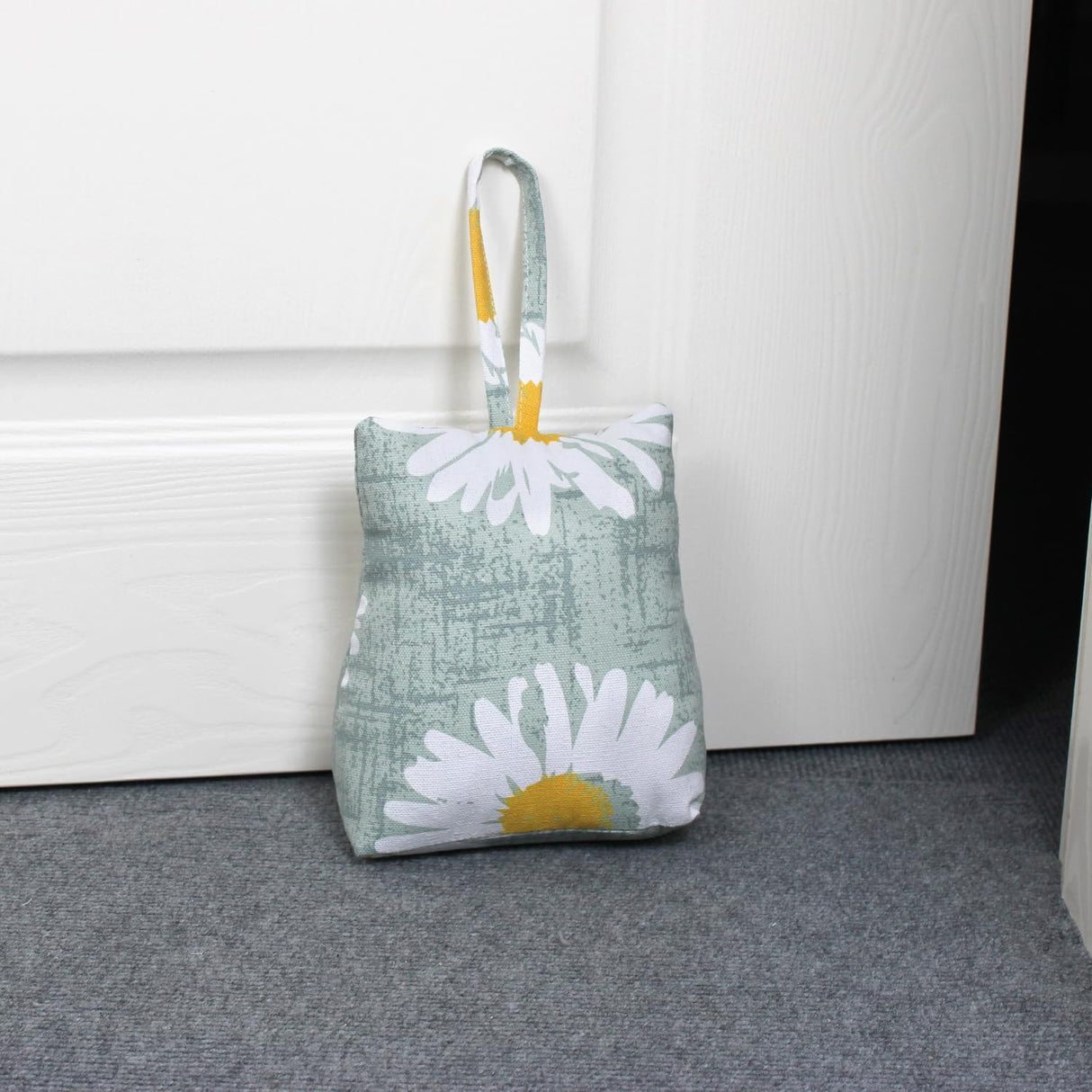 CERAYOU Cute Decorative Weighted Door Stopper, Trapezium Fabric Door Stop with Handle Heavy Duty Door Floor Stop for Home Office Bedroom Living Room