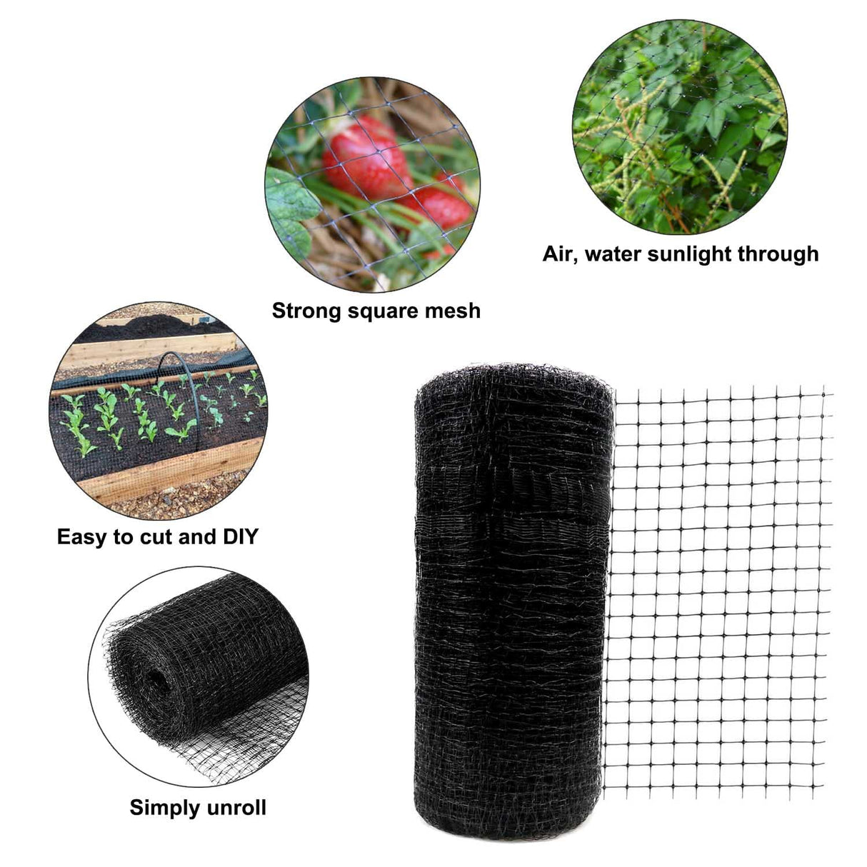KLEWEE Bird Netting, 7.5 x 100 FT Heavy Garden Netting Deer Netting Fence