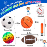 Qirptey 5 Pack Sports Balls Set for Boy Outdoor Kids Toys with Bag & Pump