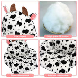 QYA Cute Chair Cushion, Soft Seat Cushions for Office Desk, Kawaii Chair Pillow for Gaming, Comfy Floor Seating for Adults, Cow Stuff for Bedroom Playroom Dining Living Room Decor, 17"x16.5"