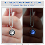 Shining Design Personalized Glowing Birth Moon Phase Necklace with Gift Box