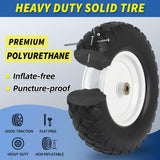 4.80/4.00-8" Wheelbarrow Tire, 16" Flat-Free Solid Tire and Wheel, 3-6" Centered Hub, 5/8" & 3/4" Bearing, For Broadcast Spreader Garden Wagon Cart Trolley Dolly (1 Pack)