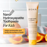 Boka Fluoride Free Toothpaste Nano Hydroxyapatite Toothpaste - Orange Cream Flavor, 4 oz 3Pk US Manufactured