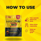 Hangovr 180 Tri-Power Before Drinking Defense 4 Pack - Support Liver & Brain Health, Feel Fresher & Better Energy - - Take Before Drinking for Relief, 3 Capsules per Pouch