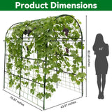 Trellume Garden Arch Trellis for Climbing Plants Outdoor - 83" H*71" W*43" L Large Rustproof Garden Trellis, Heavy Duty Grape Trellis, Tunnel Trellis for Melons, Pumpkins, Cucumbers, Peas(Black)