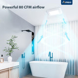 Amico Bathroom Exhaust Fan with Light, 80 CFM, 0.9 Sones, 5CCT, Easy Retrofit without Attic Access, Adjustable Bathroom Fan with light, Quiet Operation, ETL & FCC Certified