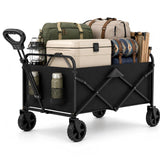 Foldable Wagon Cart, Collapsible Heavy Duty Utility Wagon with All Terrain Wheels, Folding Beach Wagon for Sand, Garden, Grocery, Sports, Camping and Outdoor Use