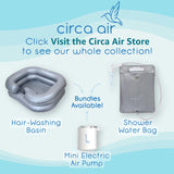 Circa Air Inflatable Hair Washing Basin For Bedridden - Wash Hair In Bed With Inflatable Shampoo Basin. Portable Shampoo Bowl With Pillow, Portable Hair Washing Station For Locs Detox