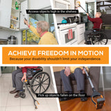 EZPIK Pro 43" Foldable Grabber Reacher Tool for Seniors - Grabbers for Elderly Reaching Tool Heavy Duty Pickup Trash Picker Upper Equipment - Claw Grabber Stick for Reaching Aids, Weed Gripper