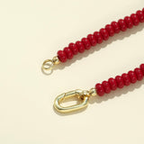 CONRAN KREMIX Red Stone Beaded Necklace for Women,Natural Gemstone Bead Choker Necklaces Boho Summer Beach Layering Necklace Jewelry Gift for Women