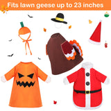 Silicherry 3 Set Halloween Goose Outfit Fall Christmas Lawn Porch Goose Cloth Costume Thanksgiving Xmas Outdoor Patio Yard(Novel Style)