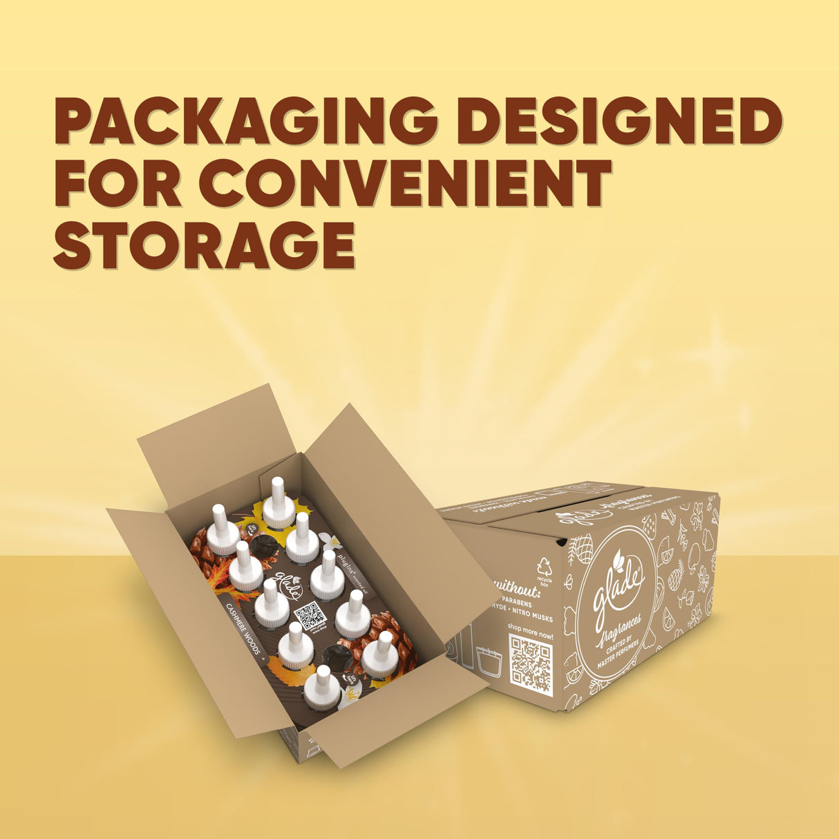 Glade PlugIns Refills Air Freshener, Scented and Essential Oils for Home and Bathroom, Cashmere Woods, 6.7 Fl Oz, 10 Count (Packaging May Vary)