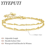 YIYEPUTI 14K Gold Bracelets for Women Double-Layer Gold Bracelets for Women