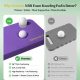 Grenebo High-Density NBR Foam Garden Kneeling Pad, 1.6" Extra Thick Gardening Pads for Kneeling, Ultra Soft Kneeling Pads for Gardening, Work, Exercise, Yoga, 17.3×11×1.6 in (2, Black Purple)