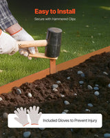 VEVOR Steel Landscape Edging, 10 Packs 40 x 4.5 in Weather-Resistant & Pre-Rust Metal Landscape Edging, Bendable Garden Edging Border, Heavy Duty Lawn Edging, Flower Bed Yard Pathway Divider