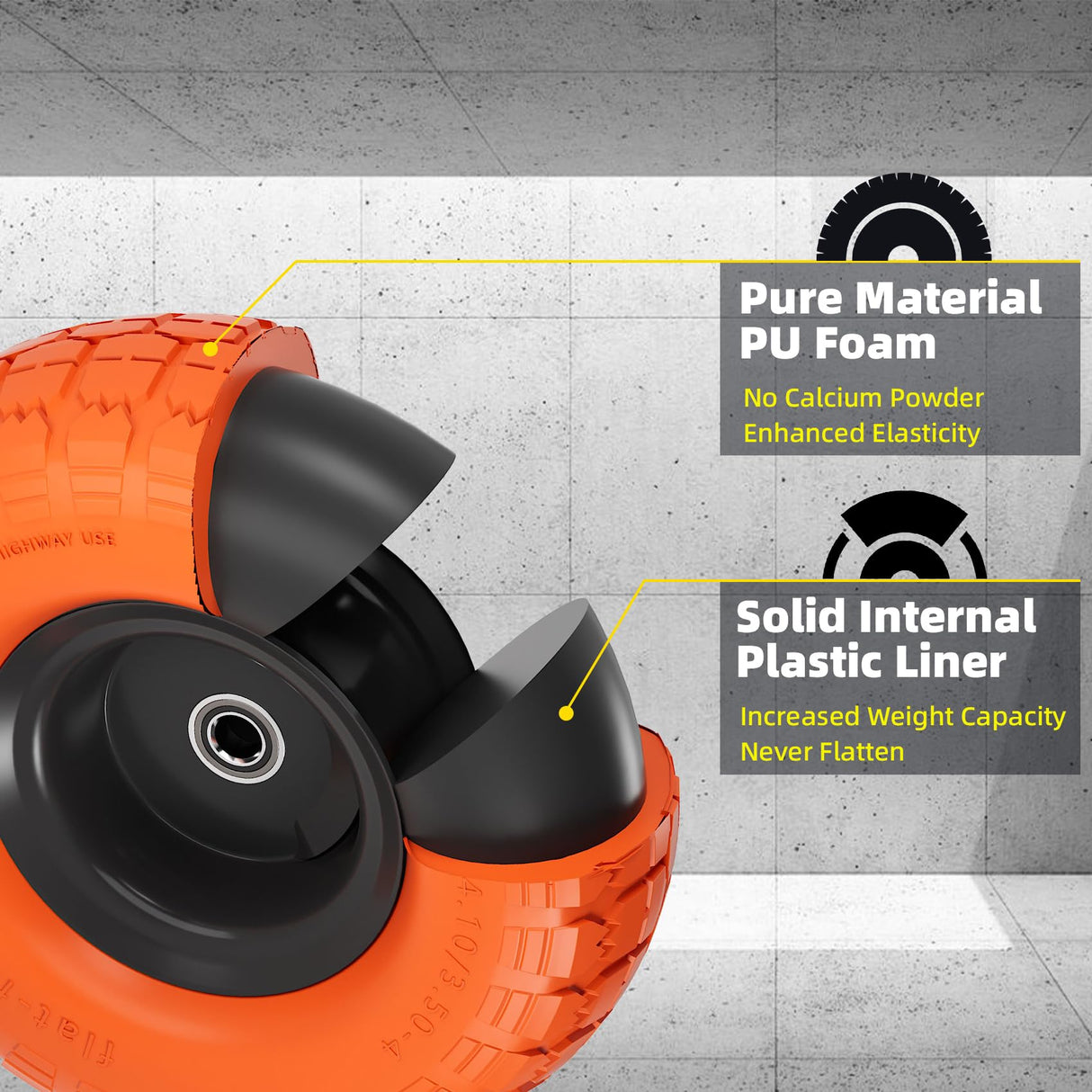 【UPGRADED】4.10 3.50-4 Tire and Wheel