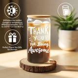 LUICONMO Thank You Gifts for Women, Appreciation Gifts for Coworkers Teacher with 16oz Thank You for Being Awesome Glass, Employee Appreciation Gift Box Thanksgiving Christmas Gift set