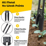 Post Hole Digger Tool, Heavy Duty Post Hole Digger with 55 Inch Handle, Dual Sharp Blades for Soil Plugging, Digging, Cultivating, Weeding, Manual Post Hole Digging Tool Garden Shovel, Black