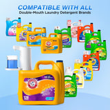Electric Laundry Detergent Dispenser Pump, One-Press 15-75ml, Fast Dispense from-Large-Container, Rechargeable 2Ah, No-Spill, for Liquid Soap, Fabric Softener, Laundry Room Organization (White)