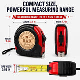 Fathers Day Dad Gifts from Daughter Son, Dad Gifts Personalized Engraved Tape Measure Birthday Woodworking Carpenter Tool Gifts for Men 25FT/7.5m (Dad)