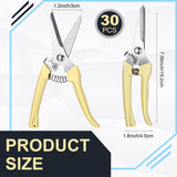 Chumia 30 Pcs Garden Flower Shears Pruning Scissors Heavy Duty Plant Scissors Trimming Garden Clippers Hand Tree Pruner for Yard Gardening Plants Hedge Flower Tree Cutting Secateurs (Beige)