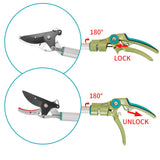 GARTOL Cut & Hold Pole Pruner, 4.2 FT Lightweight Fruit Picker with 180° Rotating Handle, SK5 Steel Blade Cuts up to 1/2 Inch, Long Reach Garden Tree Trimmer & Branch Cutter for Shrubs, Bushes