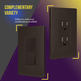 ENERLITES Screwless Decorator Wall Plates Child Safe Outlet Covers, Gloss Finish, Medium Size 1-Gang 4.88" H x 3.11" L, Unbreakable Polycarbonate Thermoplastic, SI8831M-BR-10PCS, Brown
