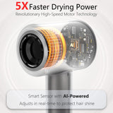 Hair Dryer, 160000 RPM Professional High-Speed Blow Dryer 2 Billion Negative Ionic Care Hair Dryer (Black Gray)